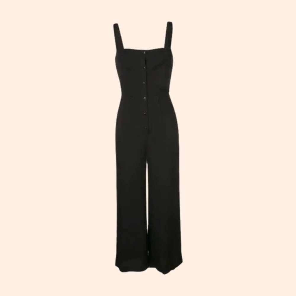 Reformation Black Della Jumpsuit 0P